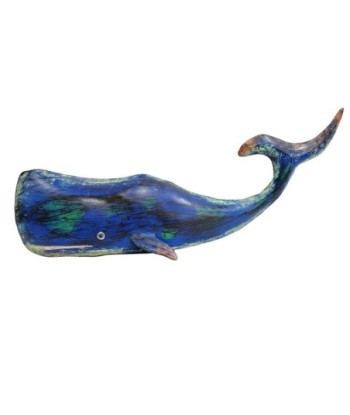 ORIGEN Home Decor Ballena Marinero Figura de Pez Azul - 36x93x22cm