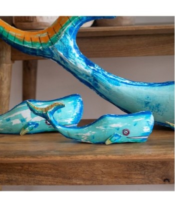 ORIGEN Home Decor Ballena Marinero Figura de Pez Verde 11x35x8cm