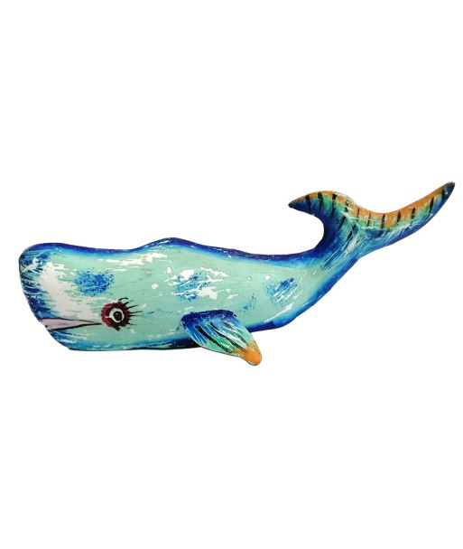ORIGEN Home Decor Ballena Marinero Figura de Pez Verde 16x47x12cm