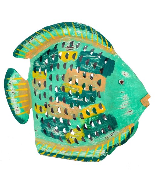 ORIGEN Home Decor Pez Verde Portavelas Marinero - Figura de Pez Verde - 37x43x10cm