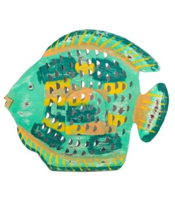 ORIGEN Home Decor Pez Verde Portavelas Marinero - Figura de Pez Verde - 37x43x10cm