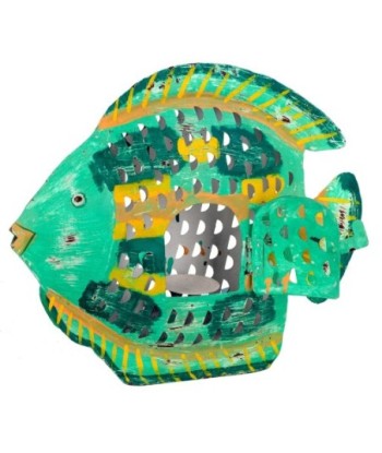 ORIGEN Home Decor Pez Verde Portavelas Marinero - Figura de Pez Verde - 37x43x10cm