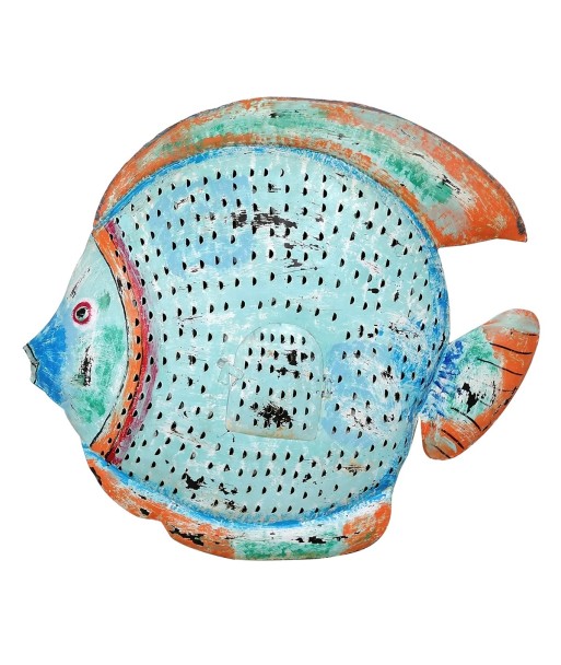 ORIGEN Home Decor Pez Azul Portavelas Marinero | Figura de Pez Azul - 87x102x20cm