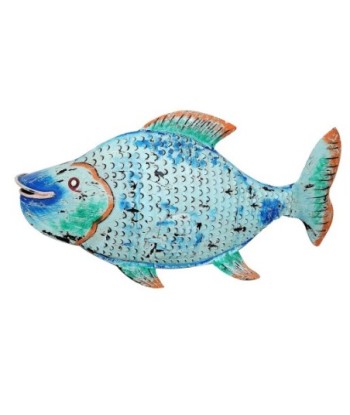 ORIGEN Home Decor Pez Azul Portavelas Marinero 3x86x20cm | Figura de Pez Azul para Decoración del Hogar
