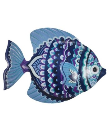 ORIGEN Home Decor Pez Jardin Figura de Pez Azul - 23x31x1cm