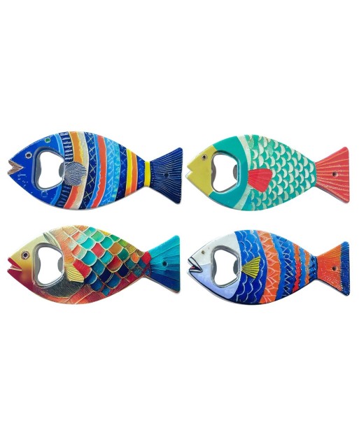 Abridor de Botellas Magnético en Forma de Pez - Set de 4 Abrebotellas Originales para Regalos y Decoración Náutica