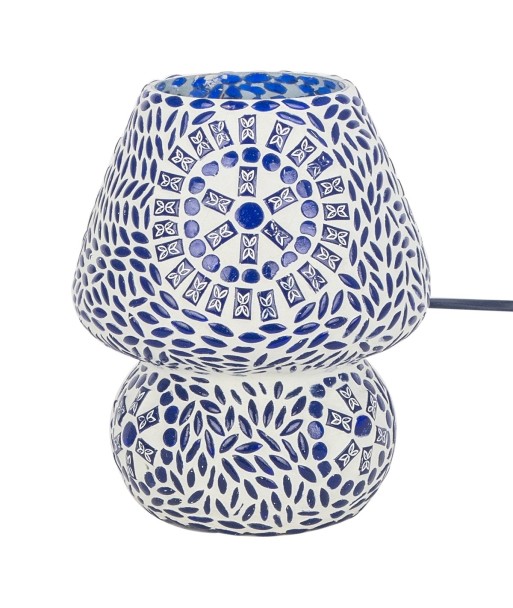ORIGEN Home Decor Lampara Mosaico Sobremesa Azul - 18x14x2cm Exótica Lámpara de Cristal para Decoración del Hogar