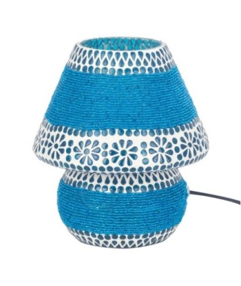 Lámpara mosaico sobremesa estilo étnico india azul decoración hogar