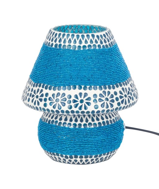 Lámpara mosaico sobremesa estilo étnico india azul decoración hogar