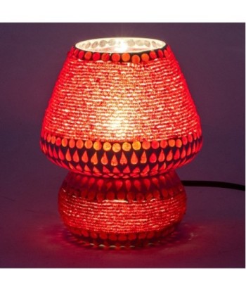 ORIGEN Home Decor Lampara Mosaico Sobremesa Lamparas Rojo 18x14x14cm