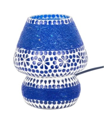 Lámpara mosaico sobremesa azul estilo india decorativa