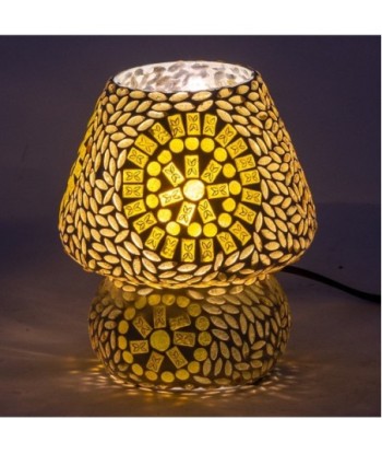 ORIGEN Home Decor Lampara Mosaico Sobremesa Amarillo - 18x14x14cm