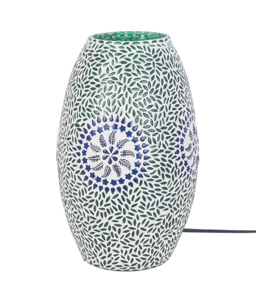 ORIGEN Home Decor Lampara Mosaico Sobremesa Lamparas Verde 32x18x18cm - Exótica lámpara árabe de mesa