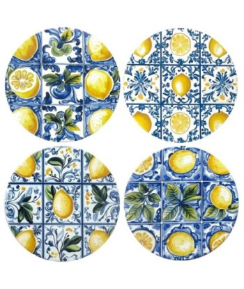 Posavasos de Cerámica con Diseño de Limones - Set de 4 - Regalo Perfecto para Amantes de la Decoración y la Cocina