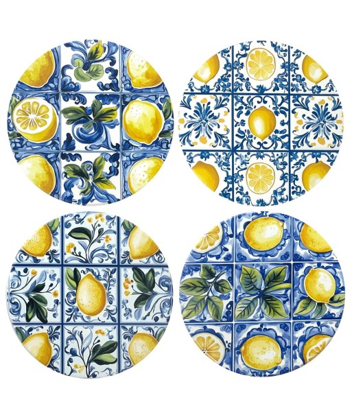 Posavasos de Cerámica con Diseño de Limones - Set de 4 - Regalo Perfecto para Amantes de la Decoración y la Cocina