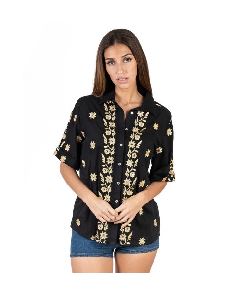 Camisa de mujer manga larga, blanca, estilo étnico, ideal para invierno