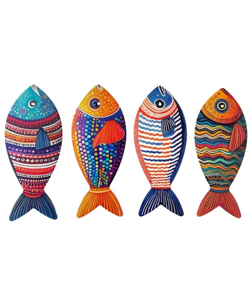 Salvamantel Pez 4 Unidades, Decoración Náutica para Cocina, Accesorio Práctico y Colorido, Ideal para Mesa y