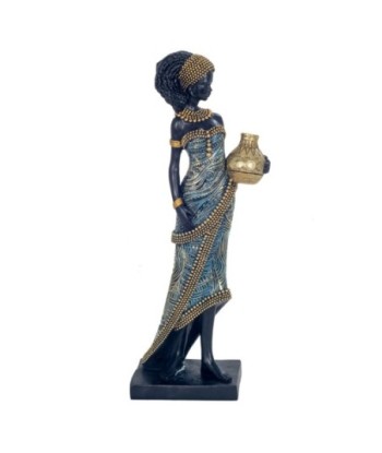 Figura Africana Étnica de Resina Decorativa, Arte Tribal para Hogar, Adorno Cultural, Elefante Azul, 31 cm
