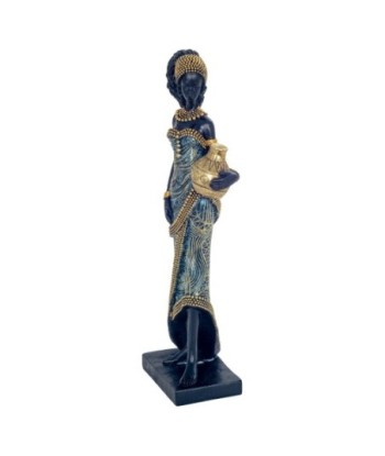 Figura Africana Étnica de Resina Decorativa, Arte Tribal para Hogar, Adorno Cultural, Elefante Azul, 31 cm