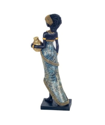 Figura Africana Étnica de Resina Decorativa, Arte Tribal para Hogar, Adorno Cultural, Elefante Azul, 31 cm