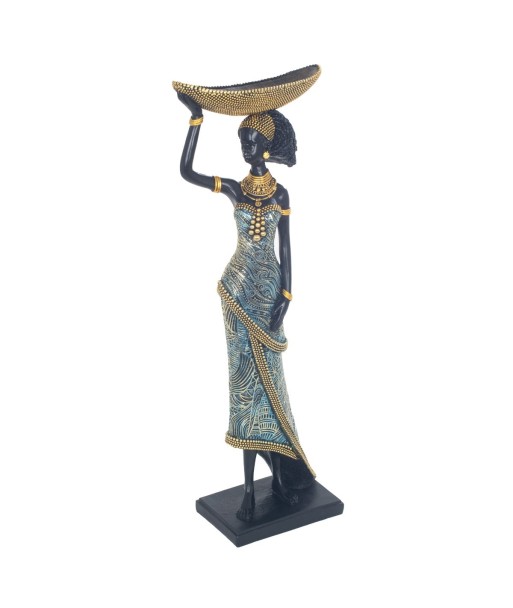 Estatua Africana Decorativa en Resina, Figura Artística para Hogar, Regalo Original, 44,5 cm, Estilo Étnico