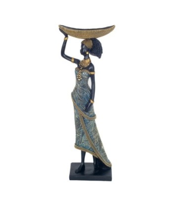 Estatua Africana Decorativa en Resina, Figura Artística para Hogar, Regalo Original, 44,5 cm, Estilo Étnico