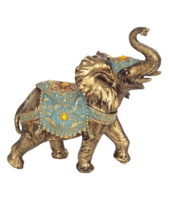 Elefante Decorativo Pequeño en Resina Dorada, Figura de Elefante para Decoración del Hogar, Adorno Elegante y