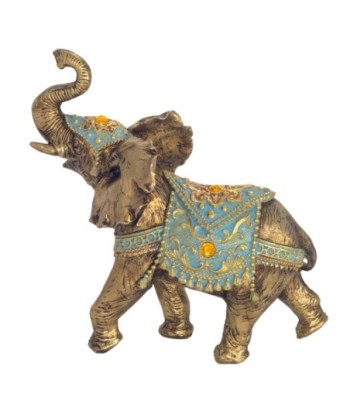Elefante Decorativo Pequeño en Resina Dorada, Figura de Elefante para Decoración del Hogar, Adorno Elegante y