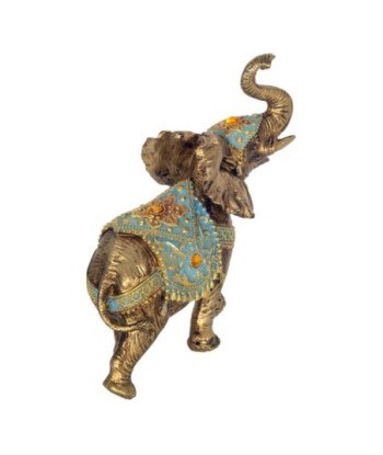 Elefante Decorativo Pequeño en Resina Dorada, Figura de Elefante para Decoración del Hogar, Adorno Elegante y
