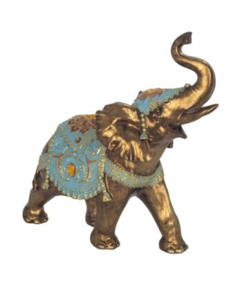 Figura de Elefante Decorativa en Resina Dorada para Hogar, Adorno Elegante y Moderno para Salón o Oficina